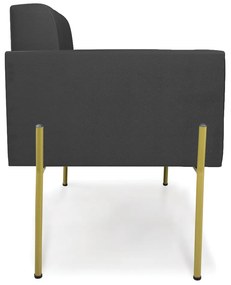Poltrona Pé de Ferro Dourado para Sala Elisa Corino D03 - D'Rossi - Preto