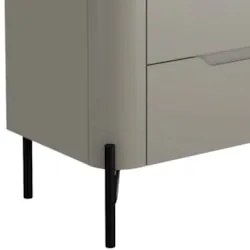 Mesa Cabeceira Quarto 68cm 2 Gavetas Becca Grigio/Preto I06 - Mpozenat