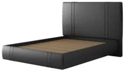 Cama Casal Flutuante Com Cabeceira 140cm Lyra Sintético Preto S05 - Mp