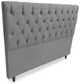 Cabeceira Cama Box Solteiro 90cm Nicole Suede Cinza - Sheep Estofados - Cinza