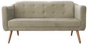 Namoradeira Bruna 1,60 m 3 Lugares Pés Palito Suede Nude