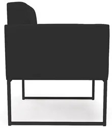 Sofá Namoradeira e 2 Poltronas Base Industrial Preto Ana Veludo Preto