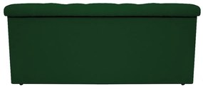 Recamier Baú Estofada Mel 90 cm Solteiro Com Capitonê  Suede Verde - ADJ Decor
