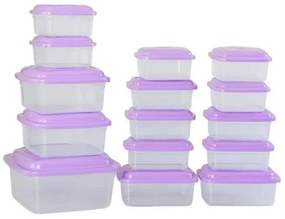 Kit Potes Transparentes e Lilás 15 Peças