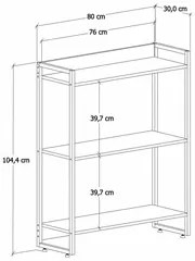 Estante Livreiro Dynamica Industrial 80cm 3 Prateleiras C08 Preto Ônix