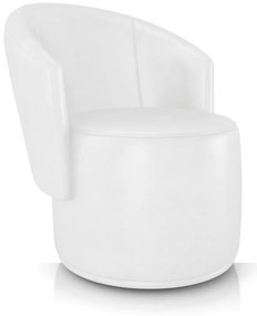 Poltrona Decorativa Orgânica Fixa para Sala Malu Sintético PU M11 - D'Rossi - Branco