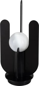 Luminaria De Mesa Selenita E Metal Equilibrio - PRETO