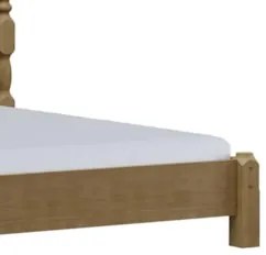 Cama Casal Clássica Queen 160cm Pé Madeira Eduarda Freijó F07 - Mpozen