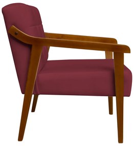 Poltrona Decorativa Vênus Veludo Bordô