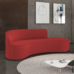 Sofá 3 Lugares Orgânico 180 cm Morgan Veludo D03 - D'Rossi - Marsala