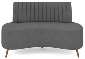 Sofá 2 Lugares Living 160cm Pé Palito Maraú Bouclê K01 - D'Rossi - Cinza