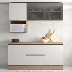 Armário de Cozinha CP01 e Tampo Grace Carvalho Oak/Off White Z44 - Mpo