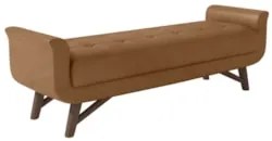 Puff Recamier Calçadeira 160cm Base Madeira Neville Z37 Sintético Cara