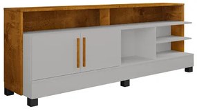 Rack Taipe Off White/Naturalle - Bechara Móveis