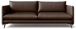 Sofá Living 3 Lugares para Sala de Estar 200cm Dojin L07 Couro Café -