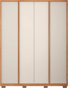 Guarda Roupa Solteiro Glory 4 Portas de Bater 3 Gavetas MDF Freijo/OffWhite G11 - Gran Belo
