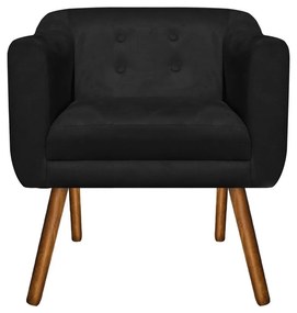 POLTRONA DECORATIVA JULIA SUEDE PRETO PE