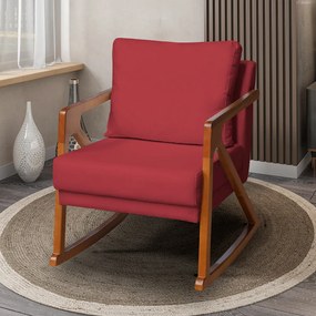 Poltrona Mona Amber Balanço Veludo Vermelho
