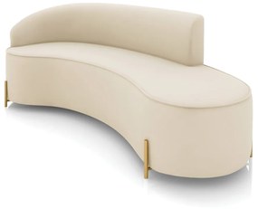 Sofá 4 Lugares Orgânico 220cm Pé Dourado Morgan Veludo D03 - D'Rossi - Bege