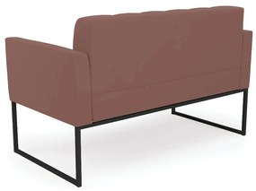 Sofá Namoradeira Elisa Veludo Base Metálica Industrial Preto - D'Rossi - Rose