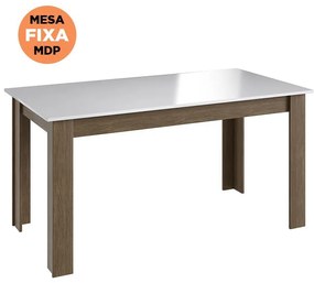 Mesa Fixa Jantar Cozinha Multiuso 150x78cm - Ameixa/branco