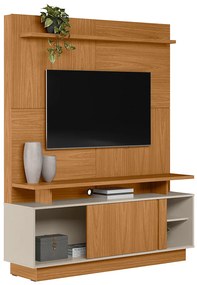 Home Decorativo Vicente MDF/MDP TV até 60 Polegadas Porta de Correr Nature/Off White G77 - Gran Belo