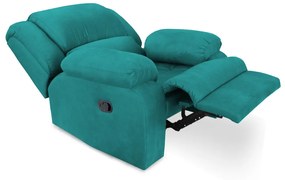 Poltrona Decorativa Magnum Reclinável Manual Suede Azul Tiffany