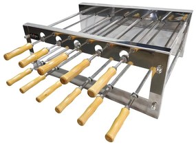 Churrasqueira Inox Rotativa Giratória Duplo 11 Espetos
