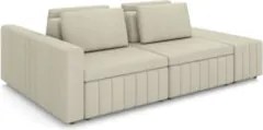 Sofá Ilha e Puff Sala Living 265cm Siesta Z32 Linho Areia - Mpozena