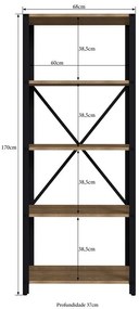 Conjunto Escrivaninha Estante Em Aço Steel Light Industrial - Vermont