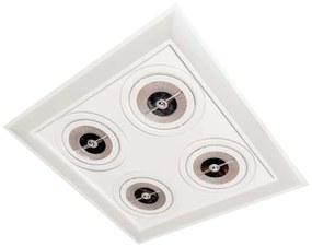 Embutido Premium Pro 42X42X05Cm 04Xpar20 Led 36,8W Bivolt | Usina 1925... (PT - Preto Texturizado, 3000k)