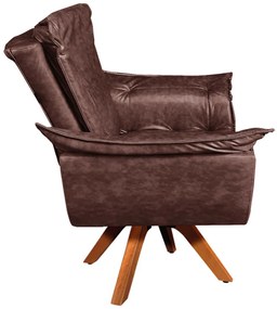 Poltrona Sala de Estar Giratória MM30 Kit 2 Opalla Corano - Marrom