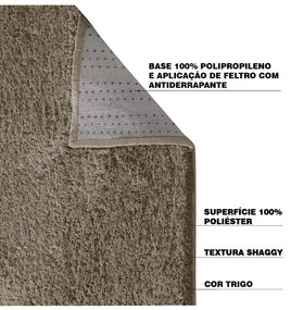 Tapete Sala de Estar 100x150cm Labrador Trigo G30 - Gran Belo