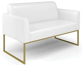 Sofá Namoradeira Base Industrial Dourado Marisa Corano D03 - D'Rossi - Nozes