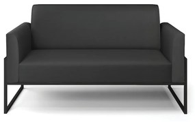 Sofá Namoradeira Base Industrial Alta Preto Marisa Corino D03 - D'Rossi - Preto