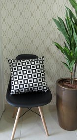 3 Capas para Almofada Soft Turim Geométrico Preto 43x43cm