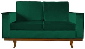 Sofá Dubai 2 Lugares Decorativo 1,50 m Sala Veludo Verde Bandeira