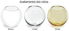 Pendente Retangular 120X27Cm Metal E Vidro 8 X G9 Globo Ø12Cm | Old Ar... (ROSE FOSCO, CLEAR)