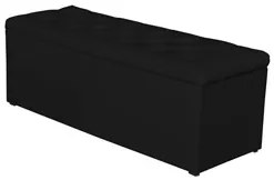 Calçadeira Baú 140 cm Paris Corano Preto - JS Móveis