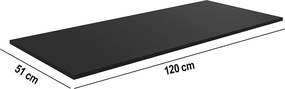 Tampo Balcão de Cozinha 120x51cm Preto A01 - D'Rossi