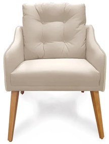 Poltrona Decorativa Delta Pés Palito Corano Bege / Veludo Bege - Sheep Estofados - Bege