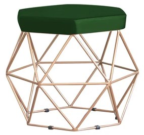 Puff Decorativo Base Gold Elsa Suede Verde G41 - Gran Belo