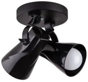 Spot De Sobrepor Octa Duplo Preto Startec Direcionável E27