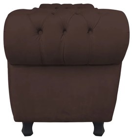 Recamier com Baú Grécia Namoradeira Calçadeira 195 cm  Suede Marrom D'Rossi