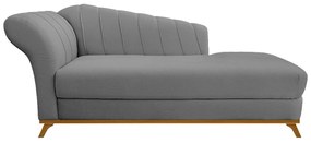 Recamier Vanessa 140cm Lado Direito Corano Cinza - ADJ Decor