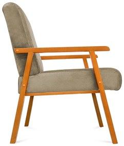 Kit 2 Poltronas Decorativas Alexa Braça de Madeira Linho Bege - Sheep Estofados