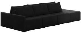 Sofá Ilha Modulado Milos 312cm Puff Lateral Veludo Preto G33 - Gran Belo