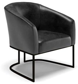Poltrona Sala Industrial Preto Stella Sintético PU Preto D03 - DRossi
