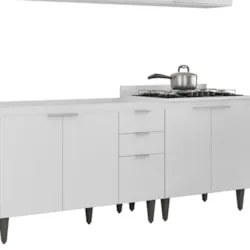 Armário de Cozinha CP05 Para Pia 120cm Pérola Z34 Branco    - Mpozenat