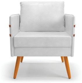Kit 01 Namoradeira 02 Lugares e 02 Poltronas Mari Corano Pés Palito Castanho - D'Rossi - Branco